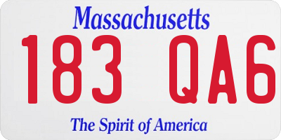 MA license plate 183QA6