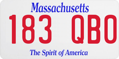 MA license plate 183QB0