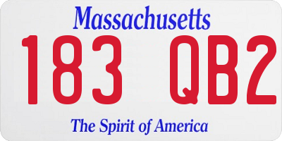 MA license plate 183QB2