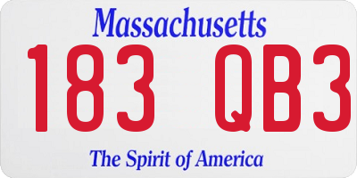 MA license plate 183QB3