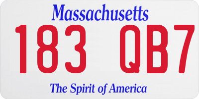 MA license plate 183QB7