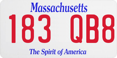 MA license plate 183QB8