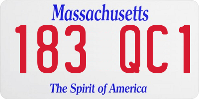MA license plate 183QC1
