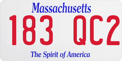 MA license plate 183QC2