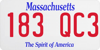 MA license plate 183QC3