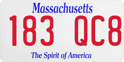 MA license plate 183QC8