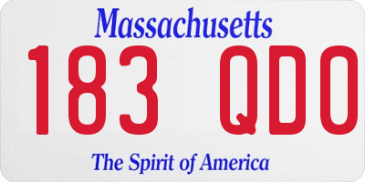 MA license plate 183QD0