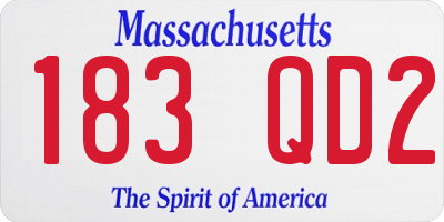 MA license plate 183QD2