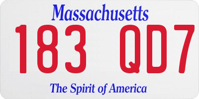 MA license plate 183QD7