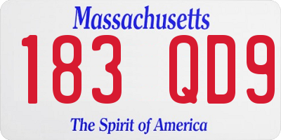 MA license plate 183QD9