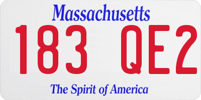 MA license plate 183QE2