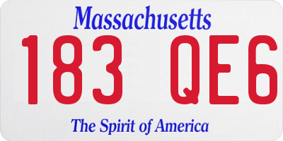 MA license plate 183QE6