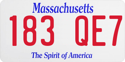MA license plate 183QE7