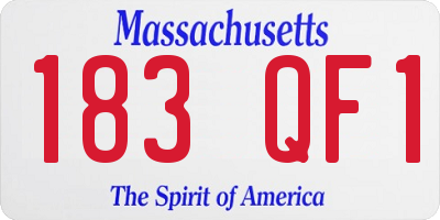 MA license plate 183QF1