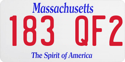 MA license plate 183QF2