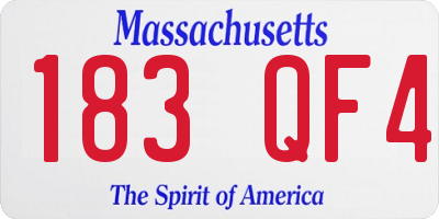 MA license plate 183QF4