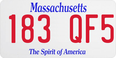MA license plate 183QF5