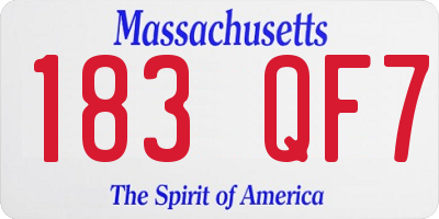 MA license plate 183QF7