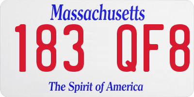 MA license plate 183QF8