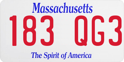 MA license plate 183QG3