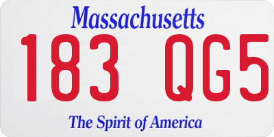MA license plate 183QG5