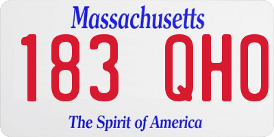 MA license plate 183QH0