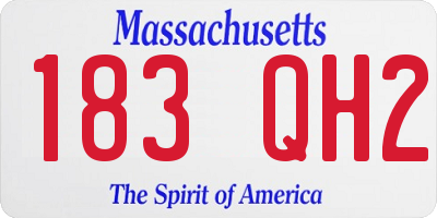 MA license plate 183QH2