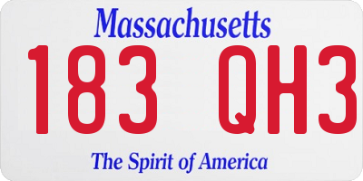 MA license plate 183QH3
