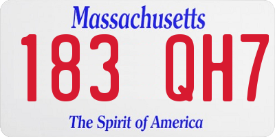 MA license plate 183QH7