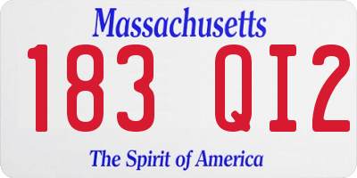 MA license plate 183QI2