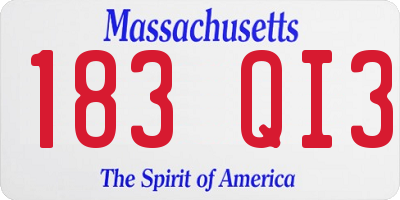MA license plate 183QI3