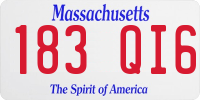 MA license plate 183QI6