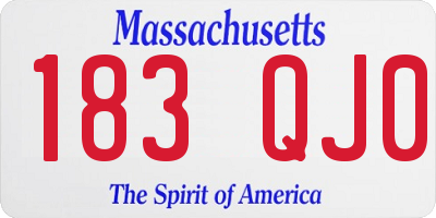 MA license plate 183QJ0