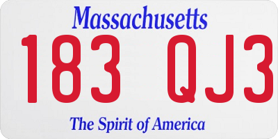 MA license plate 183QJ3