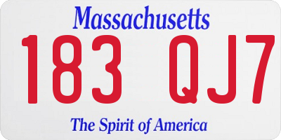MA license plate 183QJ7