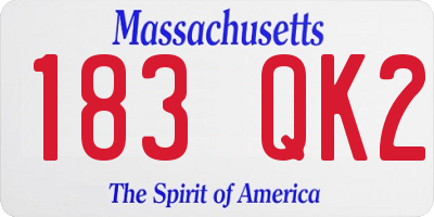 MA license plate 183QK2