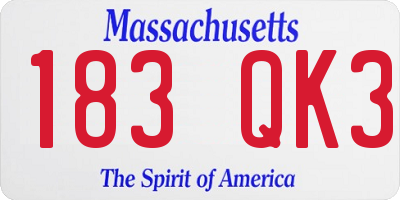 MA license plate 183QK3