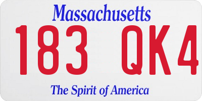 MA license plate 183QK4