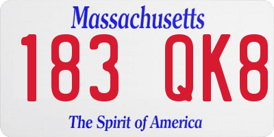 MA license plate 183QK8