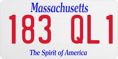 MA license plate 183QL1