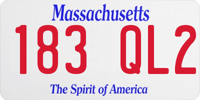 MA license plate 183QL2
