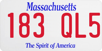 MA license plate 183QL5