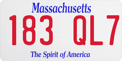 MA license plate 183QL7