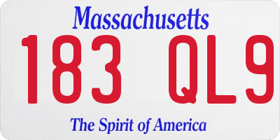 MA license plate 183QL9