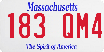 MA license plate 183QM4