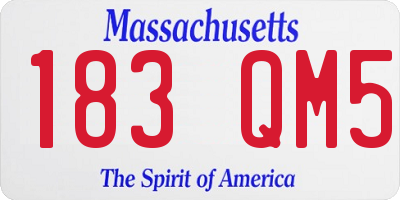 MA license plate 183QM5