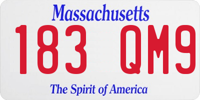 MA license plate 183QM9