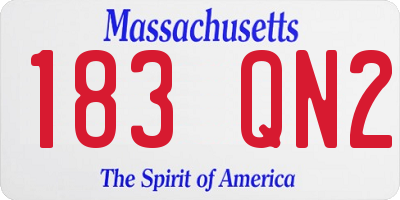 MA license plate 183QN2
