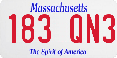 MA license plate 183QN3
