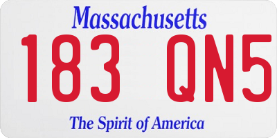 MA license plate 183QN5